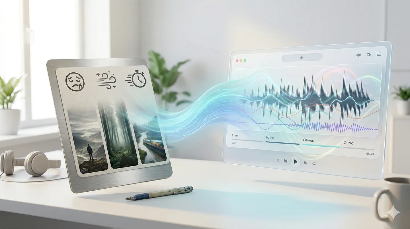 Scene description turned into instrumental music