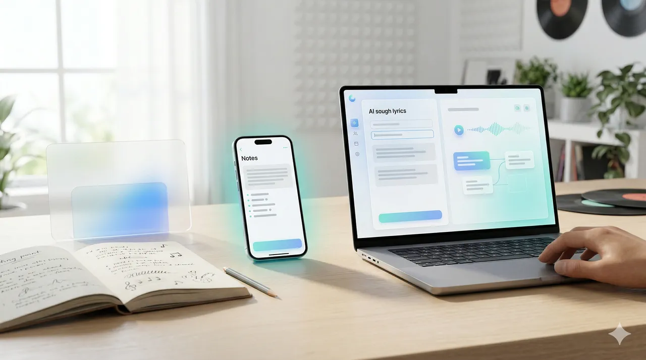 Start with lyrics, a hook, or a rough draft